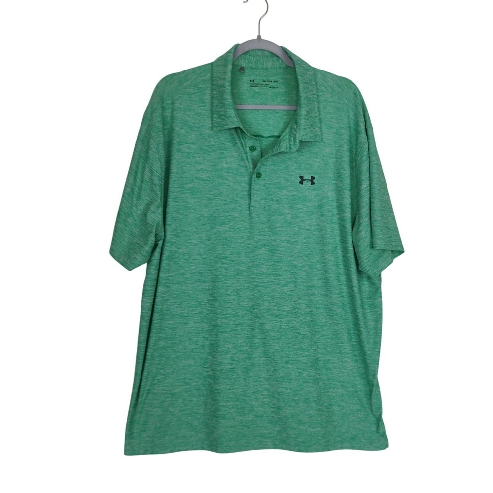 Under Armour Golf Polo Shirt HeatGear Loose‎ Fit Green Athletic XXL